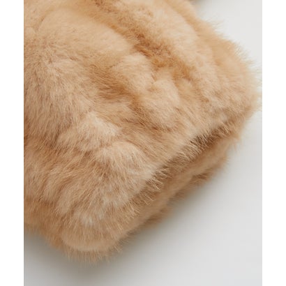 ラポミ プチ LA POMME petit Cropped Bow Faux Fur Coat/ボウ付きフェイクファーコート （Beige）｜詳細画像