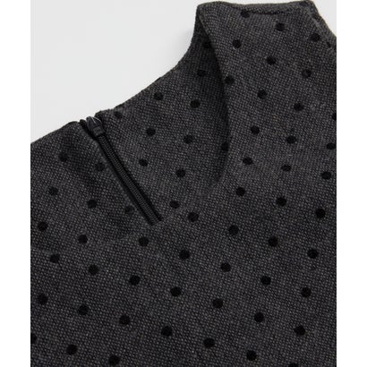 Polka Dot Dress Lace Bow Blouse Set Up/ドット柄ワンピース＆レースリボンブラウスセットアップ （Gray）｜詳細画像