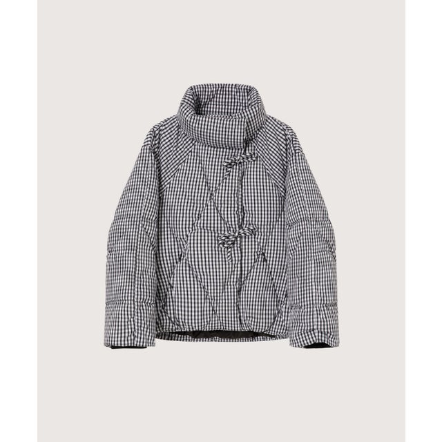 Quilting Ribbon Puffer Duck Down Jacket キルティングリボンパファーダックダウンジャケット （チェック）