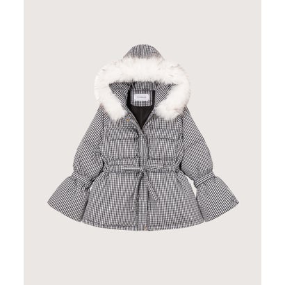 ラポミ プチ LA POMME petit Puff Belted Duck Down Coat ベルト付きパフダックダウンコート （Check）｜詳細画像
