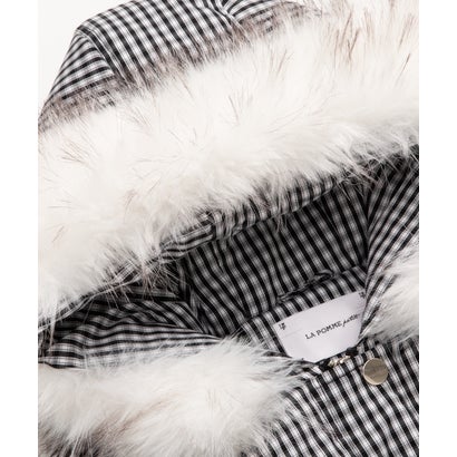 ラポミ プチ LA POMME petit Puff Belted Duck Down Coat ベルト付きパフダックダウンコート （Check）｜詳細画像