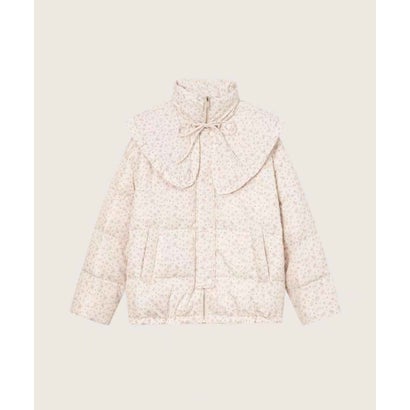 ラポミ プチ LA POMME petit Lace Frill Collar Puff Duck Down Coat レースフリル襟ハーフダックダウンコート （Flower）｜詳細画像