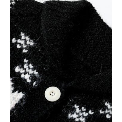ラポミ プチ LA POMME petit Snowflake Jacquard Fair Isle Cardigan Midi Skirt Set Up/スノーフレーク柄ジャカードフェアアイルカーディガンミディスカーセット （Blue）｜詳細画像