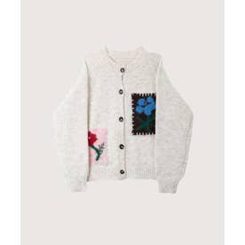 Garden Floral Jacquard Fuzzy Cardigan/ガーデンフローラルジャカードファジーカーディガン （Ivory）
