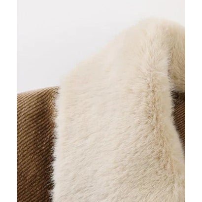 ラポミ プチ LA POMME petit Corduroy Fur Trim Cropped Down Jacket/コーデュロイファー付きクロップド丈中綿ジャケット （Pink）｜詳細画像