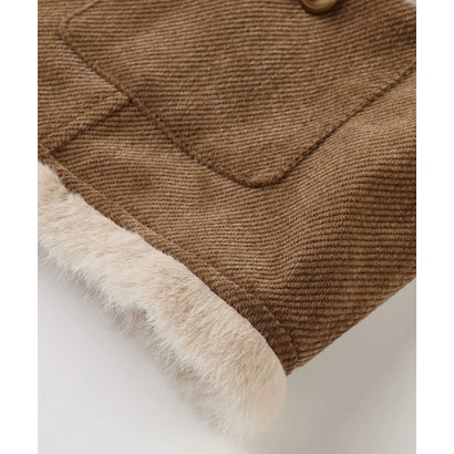 ラポミ プチ LA POMME petit Corduroy Fur Trim Cropped Down Jacket/コーデュロイファー付きクロップド丈中綿ジャケット （Pink）｜詳細画像