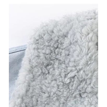 ラポミ プチ LA POMME petit Contrast Shearling Collar Faux Suede Jacket/コントラストカラーシアリング襟付きフェイクスエードジャケット （Yellow）｜詳細画像