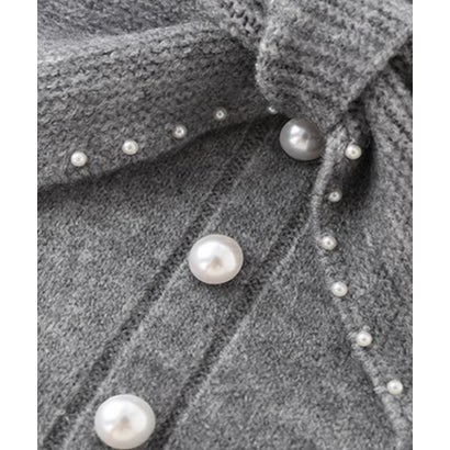 Pearl Bow Tie Collar Sweater/パール付きボウタイカラーセーター （Pink）｜詳細画像