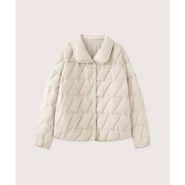 Diamond Quilted Collared Down Jacket/ダイヤモンドキルト襟付きダウンジャケット （Ivory）