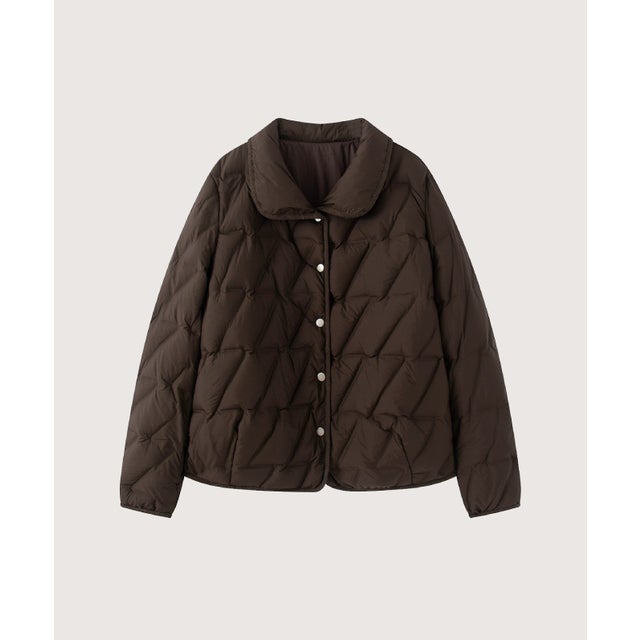 Diamond Quilted Collared Down Jacket/ダイヤモンドキルト襟付きダウンジャケット （Brown）