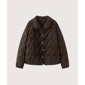 Diamond Quilted Collared Down Jacket/ダイヤモンドキルト襟付きダウンジャケット （Brown）