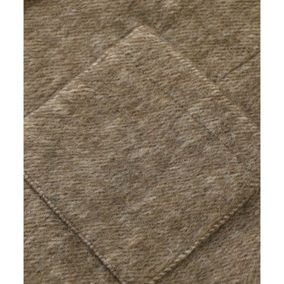 ラポミ プチ LA POMME petit Contrast Knit Collar Cropped Woolly Coat/配色ニット襟クロップド丈ウールコート （Brown）｜詳細画像