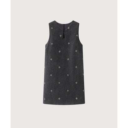 Texture Embroidery Vest One Piece/テクスチャー刺繍ベストワンピース （Gray）｜詳細画像