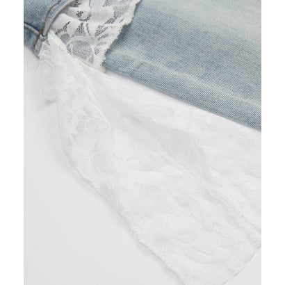 ラポミ プチ LA POMME petit Layer Wrap Skirt Lace Flare Denim Pants/レイヤードラップスカート付きレースフレアデニムパンツ （Black）｜詳細画像