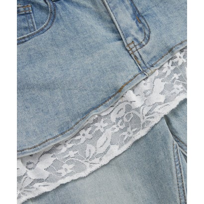 ラポミ プチ LA POMME petit Layer Wrap Skirt Lace Flare Denim Pants/レイヤードラップスカート付きレースフレアデニムパンツ （Black）｜詳細画像