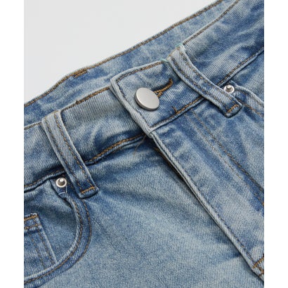 ラポミ プチ LA POMME petit Layer Wrap Skirt Lace Flare Denim Pants/レイヤードラップスカート付きレースフレアデニムパンツ （Blue）｜詳細画像