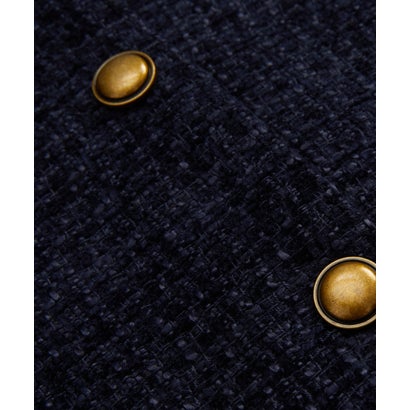 ラポミ プチ LA POMME petit Denim Contrast Tweed Cropped Jacket Set Up/デニムツイードクロップドジャケットセットアップ （Navy）｜詳細画像