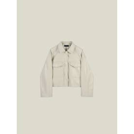 Eco Leather Short Jacket （Apricot）