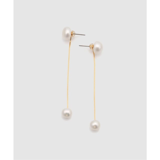 JU QUATRE タンスイパール2WAYピアス （ホワイト）