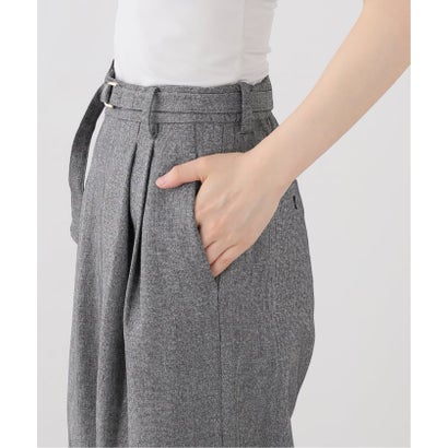 【洗える】ベルテットタックパンツ （グレー）｜詳細画像