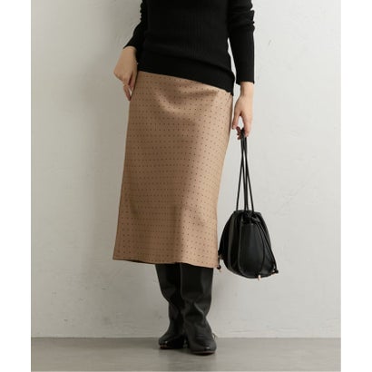 《予約》【洗える】ドットミディマーメードスカート （ブラウン C）｜詳細画像