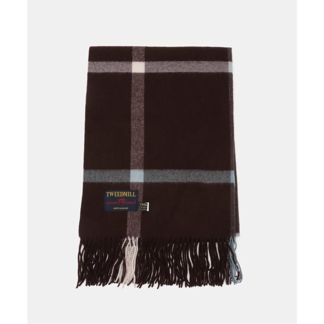 TWEEDMILL / ツイードミル ウールチェックストール 70*190cm （ブラウン）