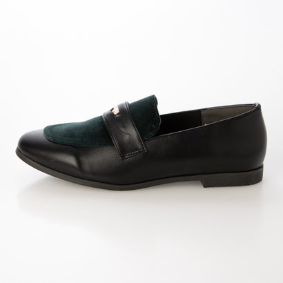 大人コインローファー ベロアコンビ （BLK/GR）｜詳細画像