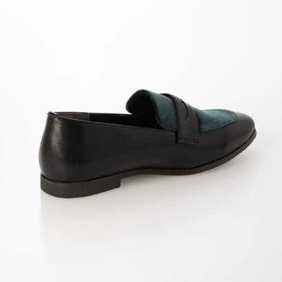 大人コインローファー ベロアコンビ （BLK/GR）｜詳細画像