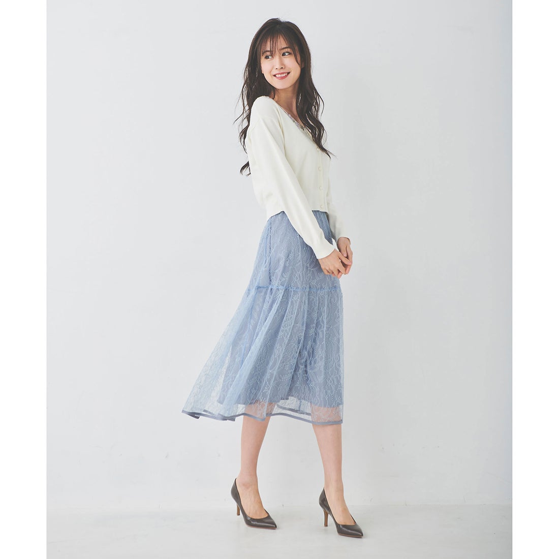 レッセ パッセ LAISSE PASSE ラッセルレースセットアップ （ネイビー 