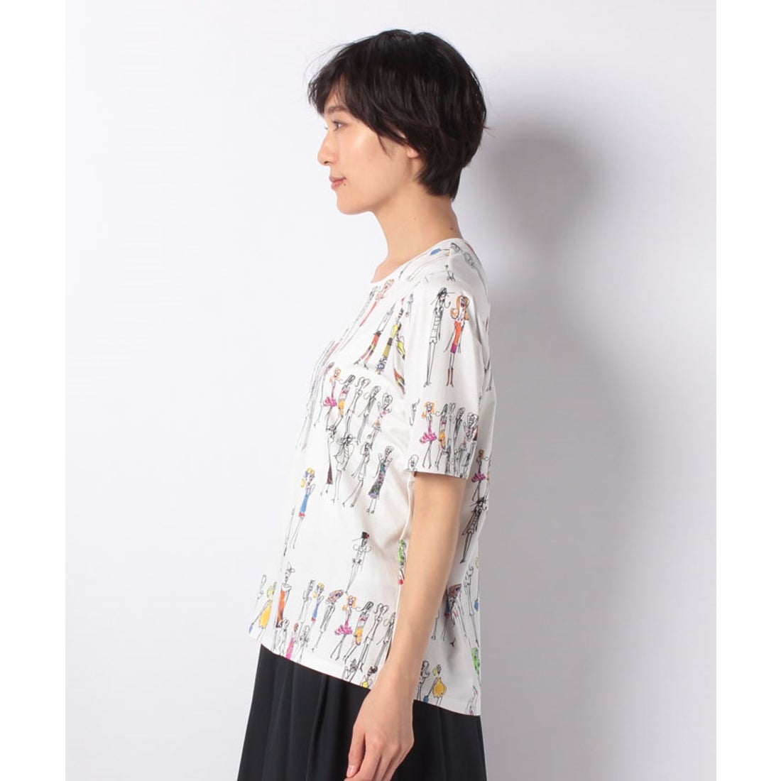 バイス バーサ VICE VERSA レディ柄プリントTシャツ （ホワイト