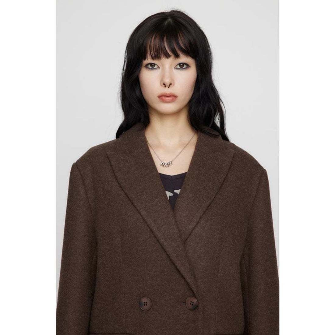ラグアジム　LOOSY DOUBLE ロングコート　LAGUAGEM ブラウン ラグア ジェム LAGUA GEM LOOSY DOUBLE ロングコート （BRN