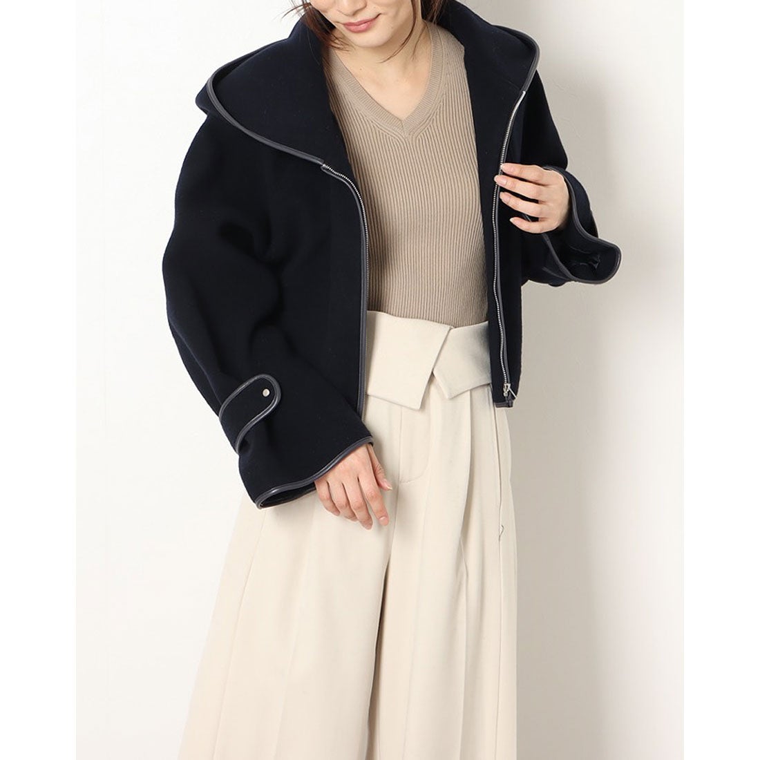 LADYMADE ベストレイヤードショートフードコート レディメイド 