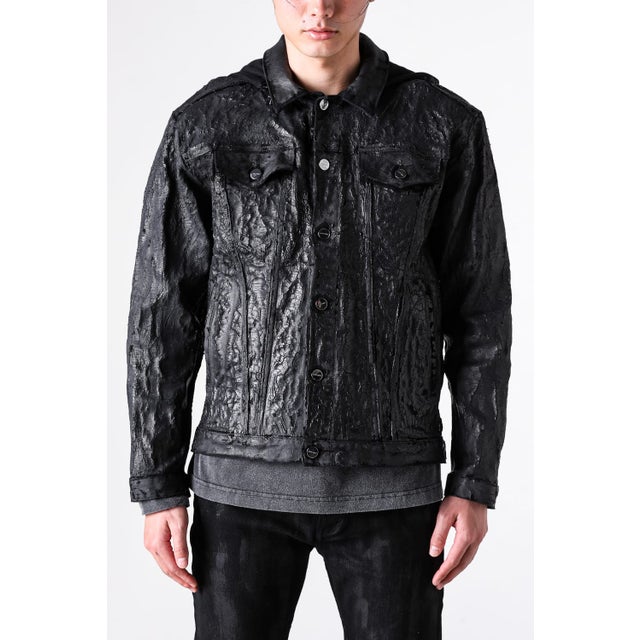 Hard Coating Cross Bomber Jacket （Black）