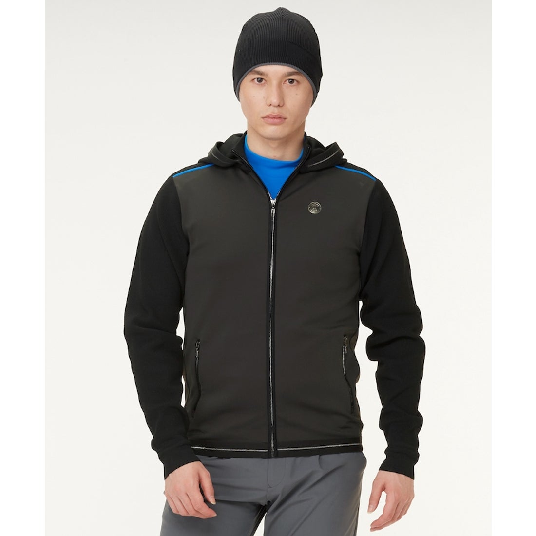 LANVIN SPORT ハイブリッドニットブルゾン【アウトレット】（ブラック 