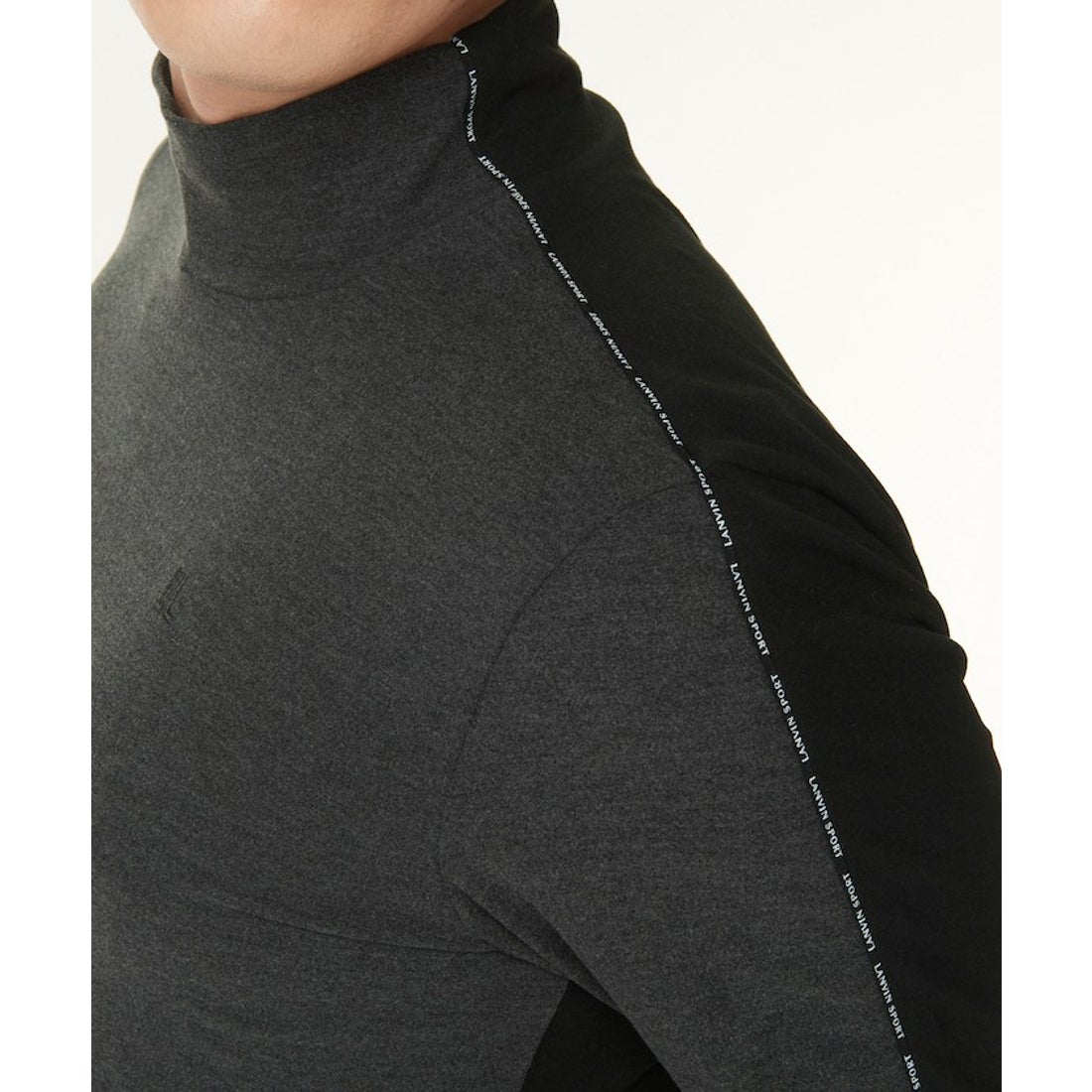 新品✨LANVIN SPORT モックネック ハイネックシャツ✨S LANVIN SPORT モックネック長袖シャツ（ストレッチ）【アウトレット