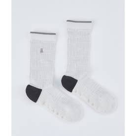【新品未使用品】LANVIN スポール 撥水 Lサイズ アイボリー ランバン スポール LANVIN SPORT ミドル丈モノグラム柄ソックス【抗菌