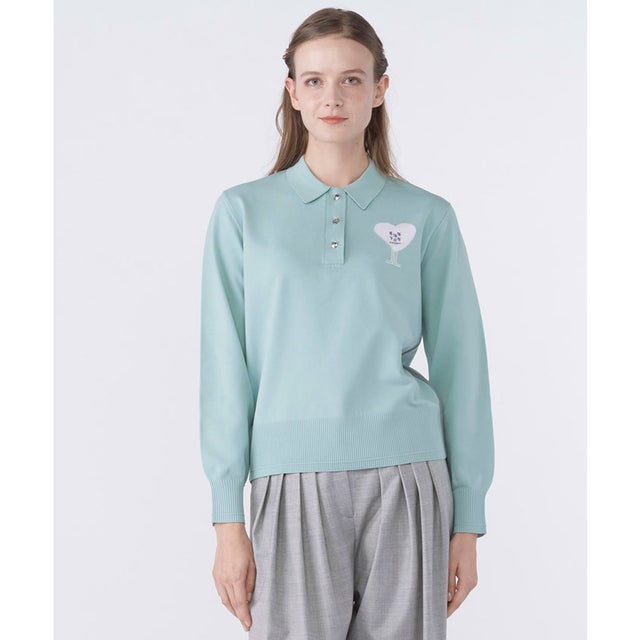 【HEART COLLECTION】ニット長袖シャツ