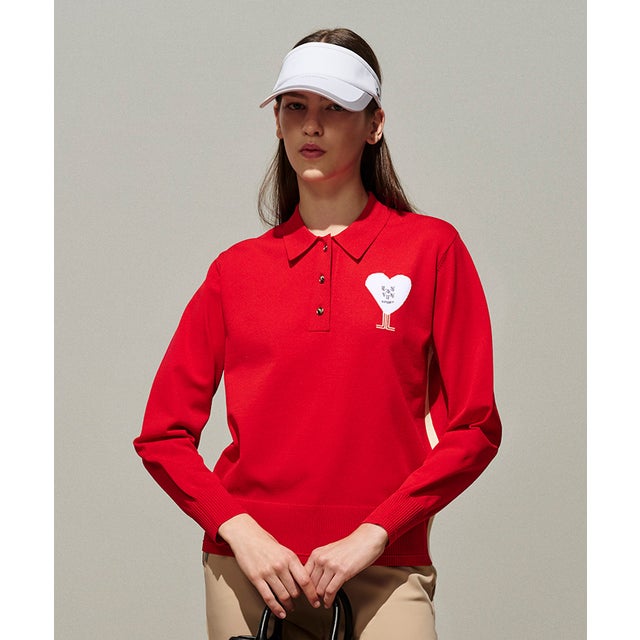 【HEART COLLECTION】ニット長袖シャツ