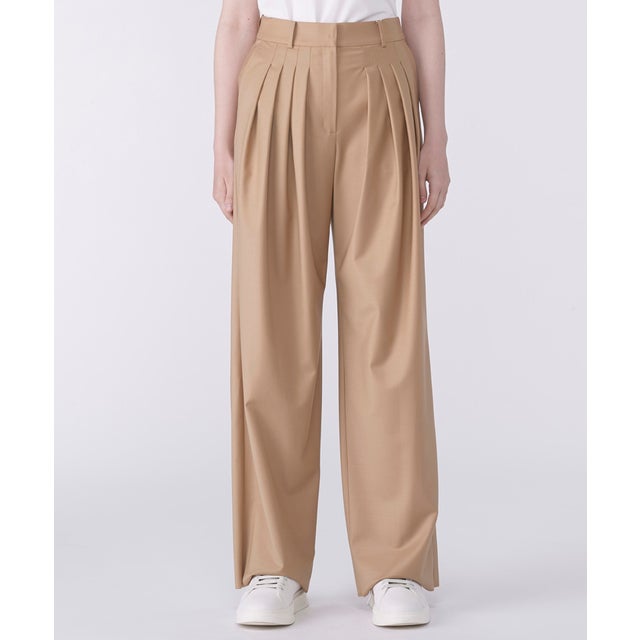 ウールストレッチワイドパンツ