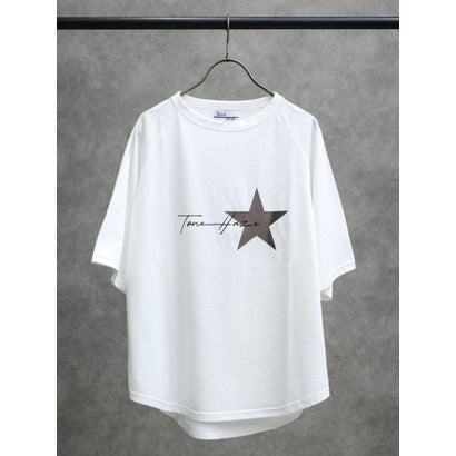 マットシルバー箔ロゴ星TEE （ブラック）｜詳細画像