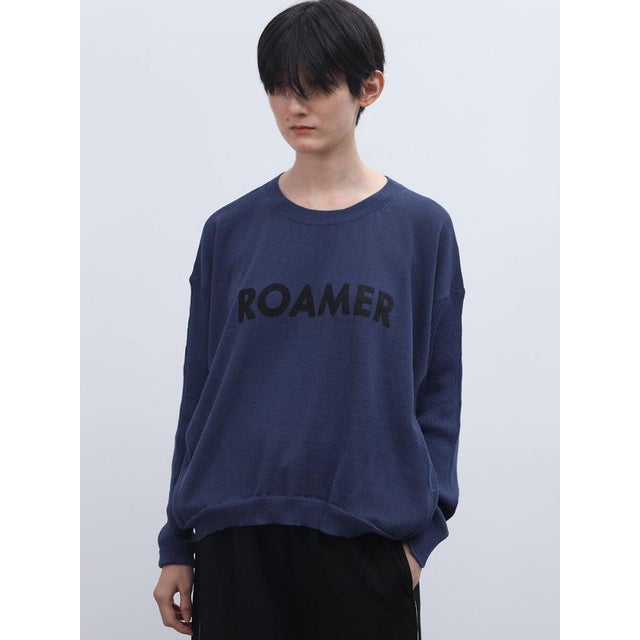 ロゴデザインニットプルオーバー （ダークブルー）