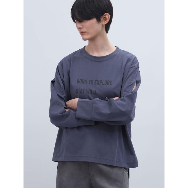 スリットスリーブロゴロンT （ブルー）