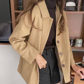 新品コーチ ベージュ ボタン付きショートコート 、バッグ２点セット ラウアー LAUIR 比翼ボタンショートコート （ベージュ） -アウトレット