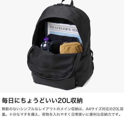エルシーバイロウワーケース LC by LOWERCASE リュック メンズ レディース 軽量 バックパック デイパック カジュアル 通勤 旅行 おしゃれ ブランド シンプル 軽い 大容量 無地 A4 DAYPACK LITE 20L LC01R （Black）｜詳細画像