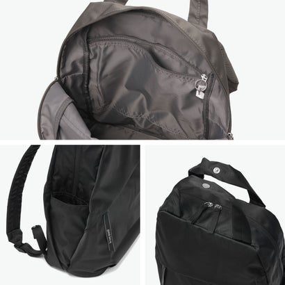 リュック レディース 小さめ バッグ 軽い 軽量 大人 撥水 通勤 連結 背面ポケット 18L A4 コンパクト おしゃれ 旅行 2WAY キャリーオン リュックサック 6W09 20275 （ウォームグレー）｜詳細画像