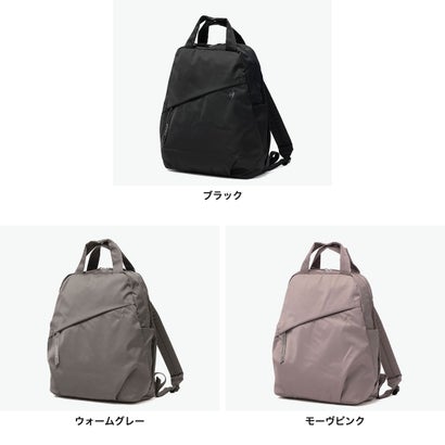 リュック レディース 小さめ バッグ 軽い 軽量 大人 撥水 通勤 連結 背面ポケット 18L A4 コンパクト おしゃれ 旅行 2WAY キャリーオン リュックサック 6W09 20275 （ウォームグレー）｜詳細画像