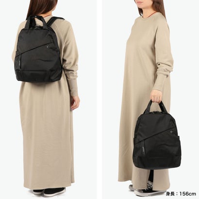 リュック レディース 小さめ バッグ 軽い 軽量 大人 撥水 通勤 連結 背面ポケット 18L A4 コンパクト おしゃれ 旅行 2WAY キャリーオン リュックサック 6W09 20275 （ウォームグレー）｜詳細画像