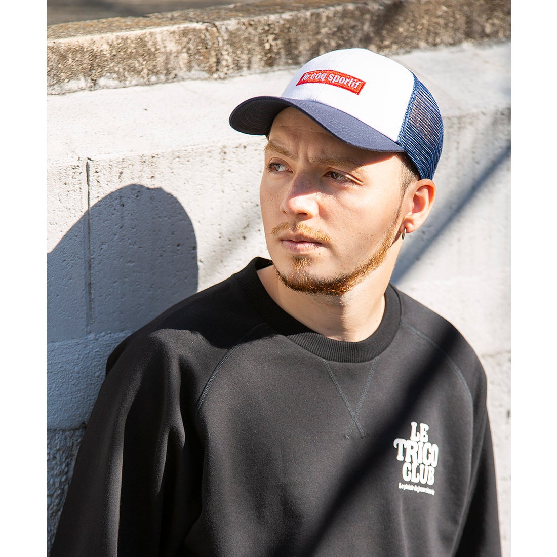 le coq sportif バックメッシュキャップ （ネイビー×ホワイト