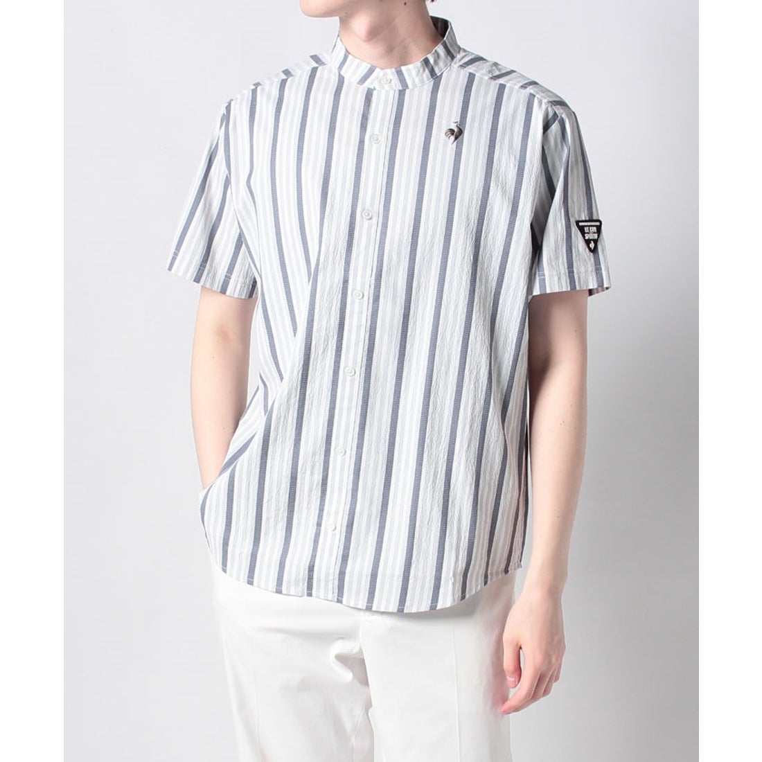 le coq sportif golf サンスクリーン シアサッカーストライプ半袖 