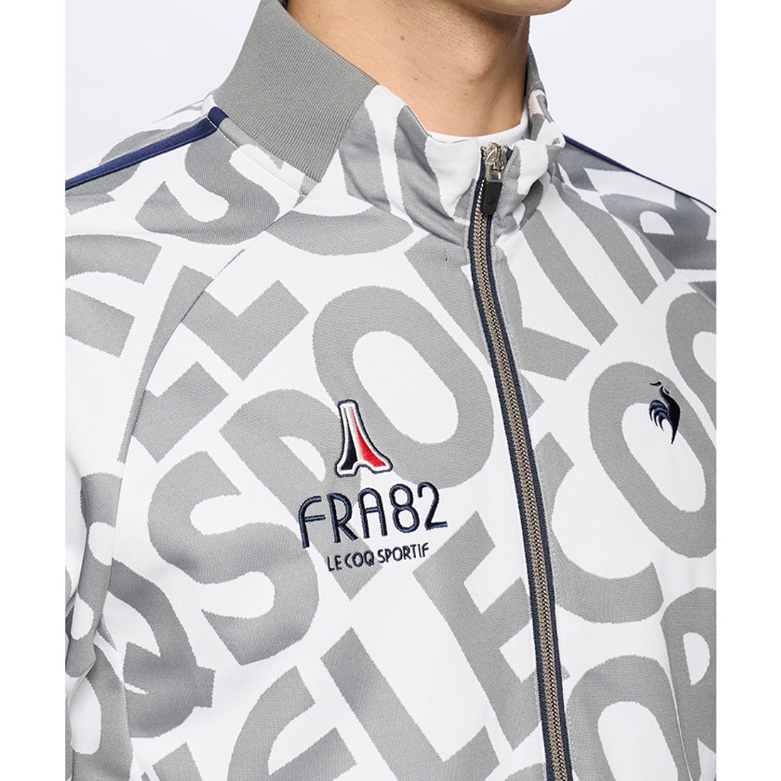 le coq sportif golf 【ストレッチフォーサー】ロゴジャガードブルゾン